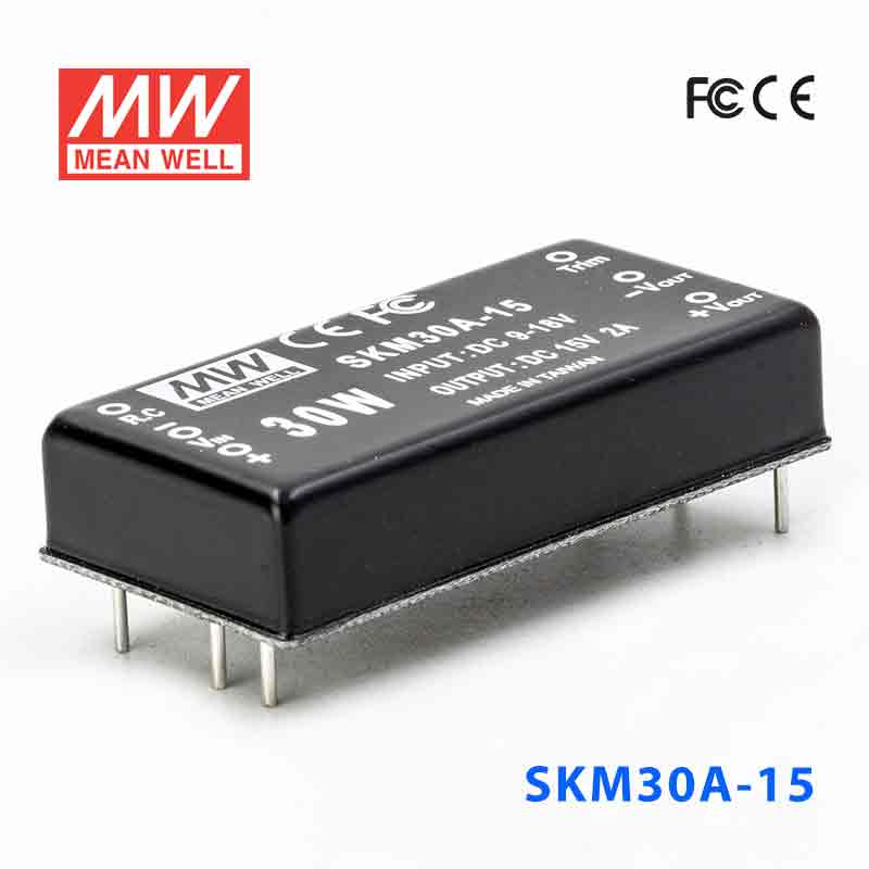 SKM30A-15 SKM30A-15 30W 9~18V 输入 15V 2A 单路稳压输出明纬DC-DC转换模块电源