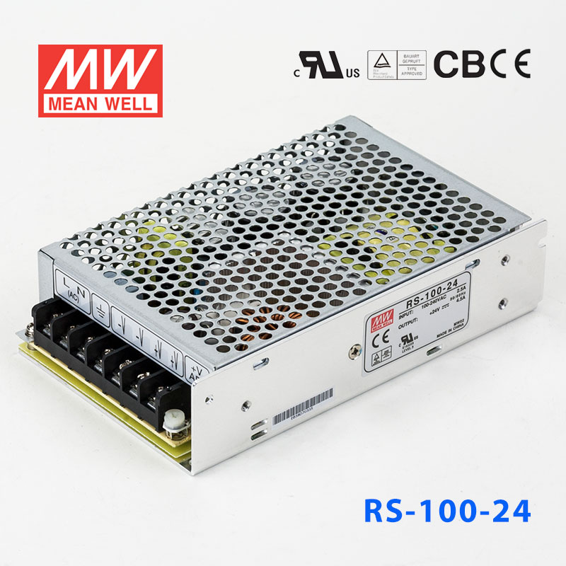 RS-100-24 RS-100-24 100W 24V4.5A 单路输出明纬电源(G3系列-高性能内置有外壳)