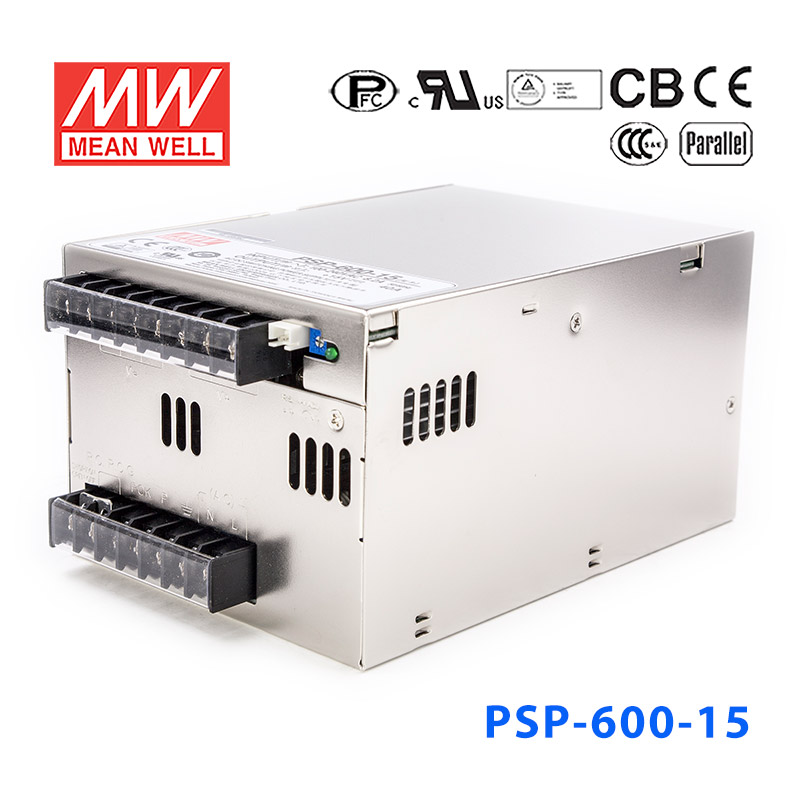 PSP-600-15 PSP-600-15 600W 15V 40A 单路输出带功率因素校正可并联明纬开关电源