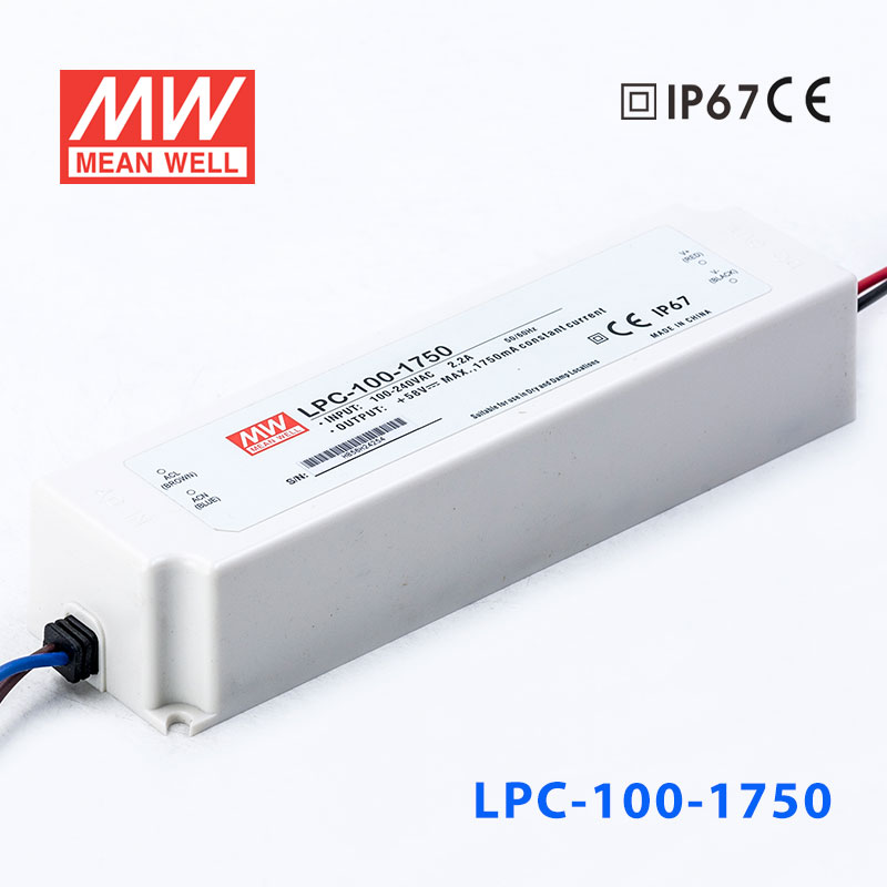 LPC-100-1750 LPC-100-1750 100W 1750mA恒流输出明纬牌IP67防水塑壳LED电源
