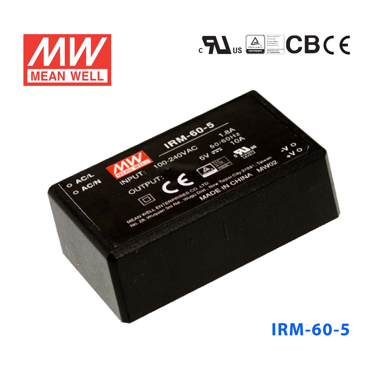 IRM-60-5 IRM-60-5 50W 5V 10A 高能效 插脚型 明纬超小型AC-DC模块电源