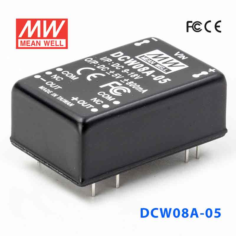 DCW08A-05 DCW08A-05 8W 9~18V 输入 ±5V 稳压双路输出明纬DC-DC转换模块电源