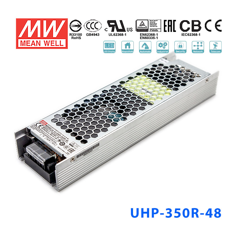 UHP-350R-48 UHP-350R-48 350W 48V 7.3A 明纬PFC高性能超薄电源(冗余功能)