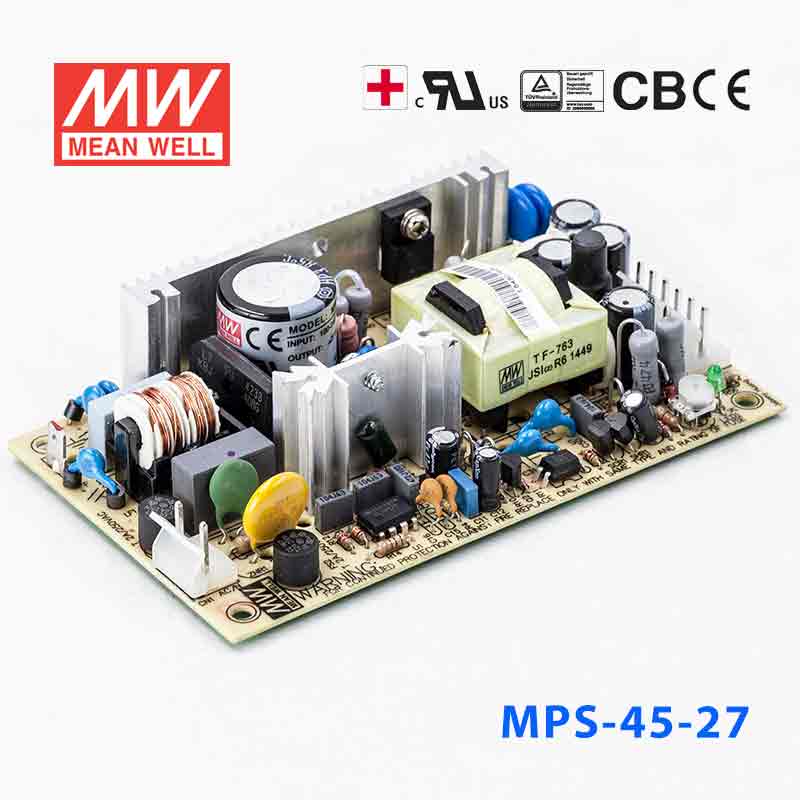 MPS-45-27 MPS-45-27 45W 27V1.7A 单路输出微漏电医用无外壳明纬开关电源