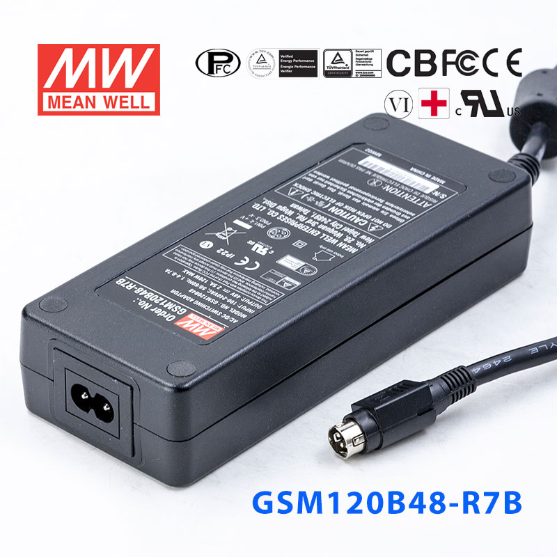 GSM120B48-R7B GSM120B48-R7B 120W 48V2.5A输出明纬高能效医疗型外置桌面型电源适配器