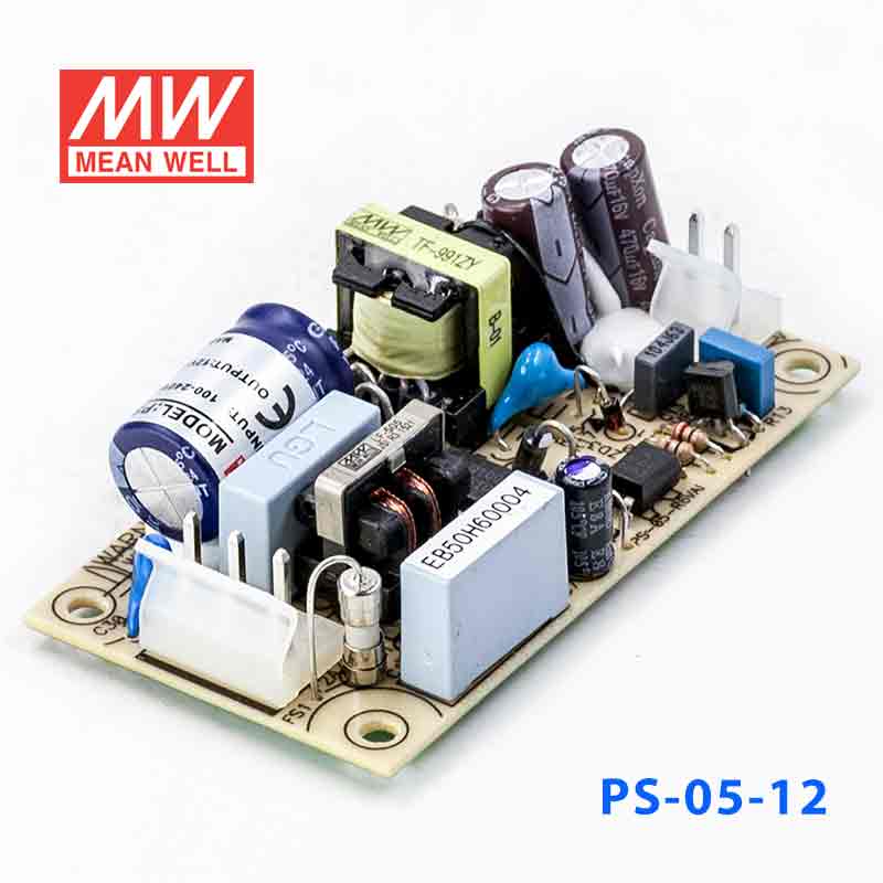 PS-05-12 PS-05-12 5W 12V 0.45A 单路输出无外壳PCB板明纬开关电源