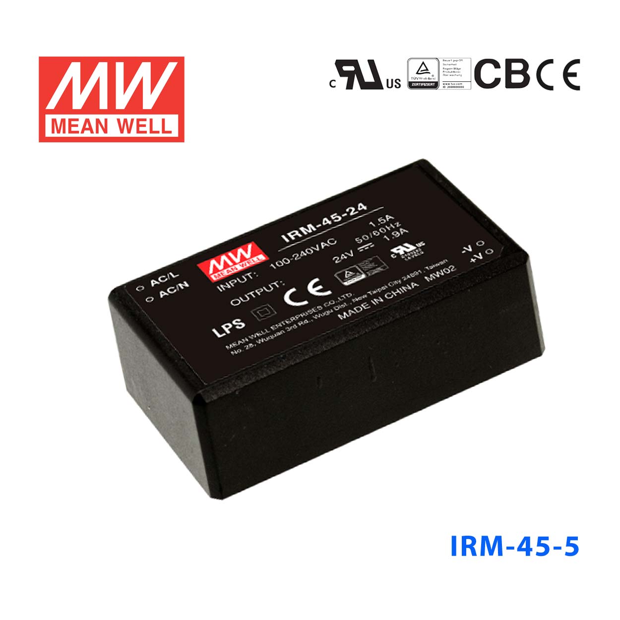 IRM-45-5 IRM-45-5 40W 5V 8A 高能效 插脚型 明纬超小型AC-DC模块电源