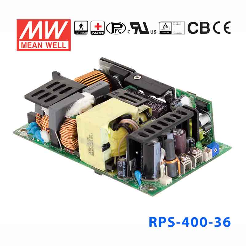 RPS-400-36 RPS-400-36 400W 36V 11.2A 单路输出PFC微漏电流低空载损耗无外壳医用明纬开关电源