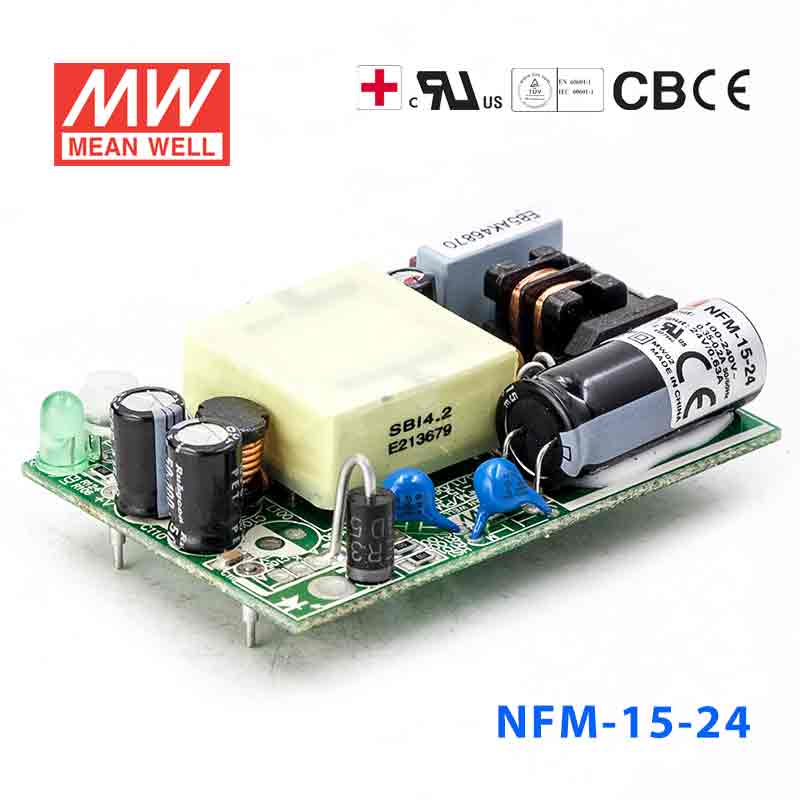 NFM-15-24 NFM-15-24 15W 24V 0.63A 微漏电PCB板单路输出板上插装型医用明纬开关电源