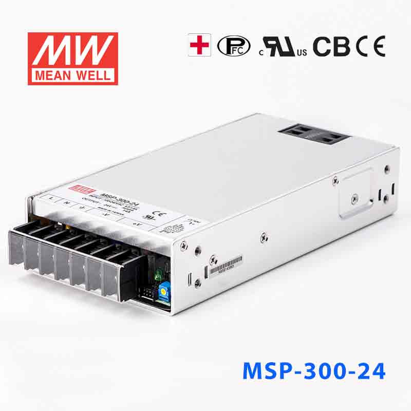MSP-300-24 MSP-300-24 300W 24V 14A 单路输出带功率因素校正高可靠医疗型明纬开关电源