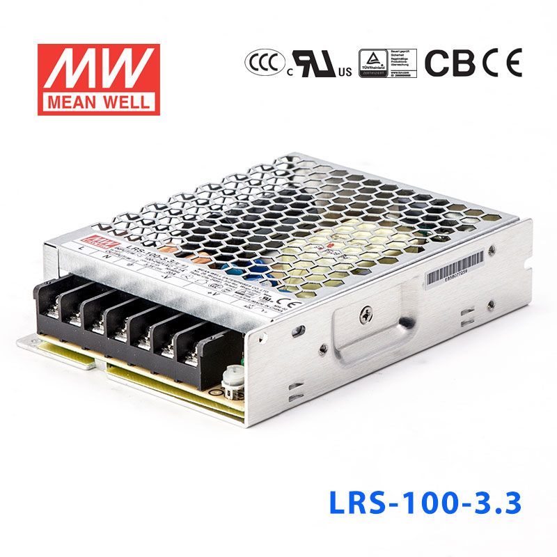 LRS-100-3.3 LRS-100-3.3 66W 3.3V20A单路输出超薄型低空载损耗明纬开关电源