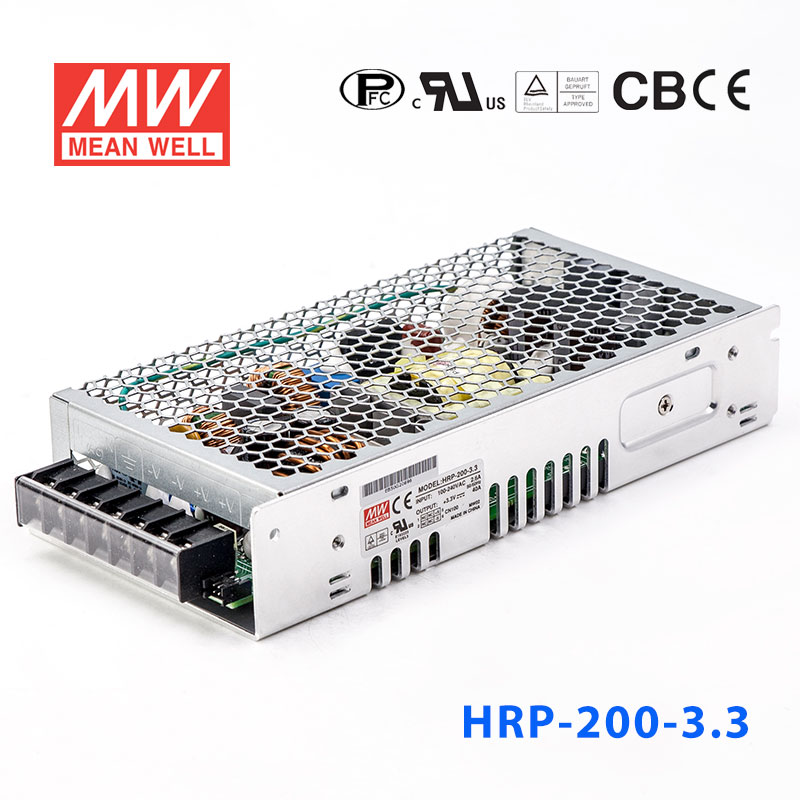 HRP-200-3.3 HRP-200-3.3 200W 3.3V40A 单路输出高性能内置有外壳明纬开关电源