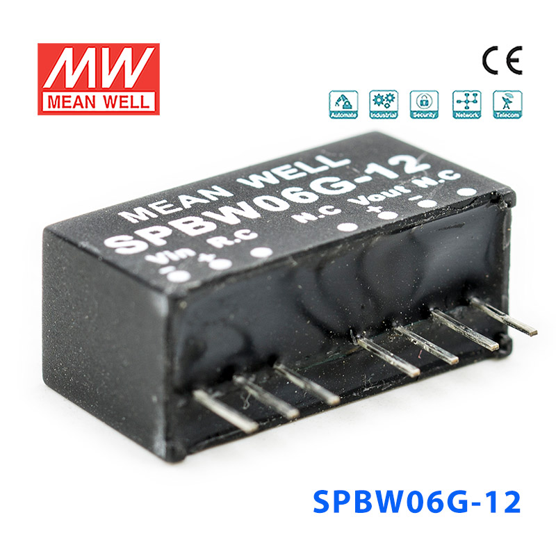 SPBW06G-12 SPBW06G-12 6W 18~75V 转 12V 0.5A 稳压单路输出DC-DC模块电源