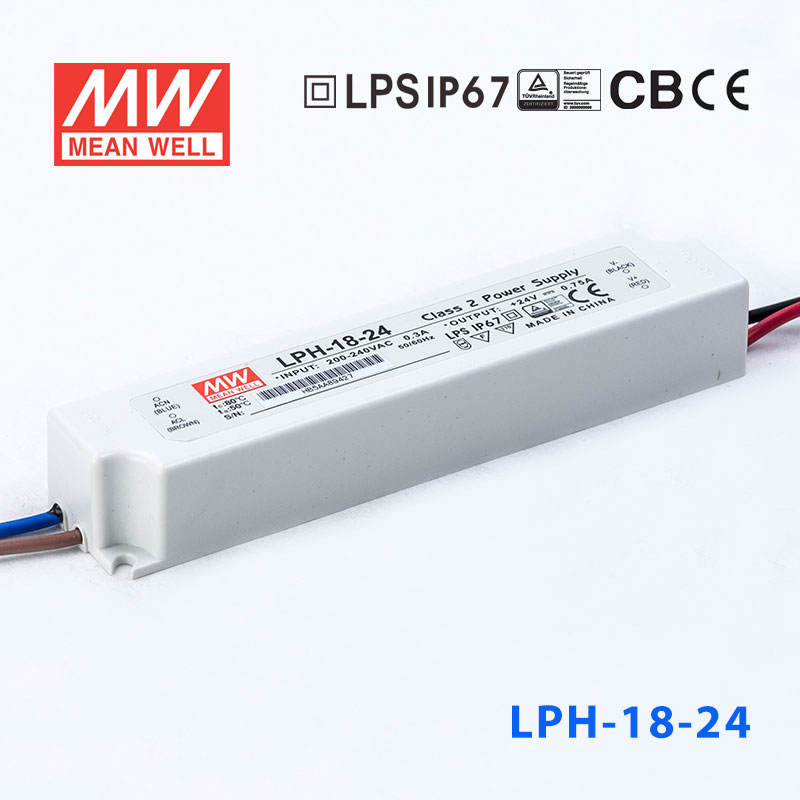 LPH-18-24 LPH-18-24 18W220V输入 24V0.75A明纬牌恒压输出IP67防水塑壳LED电源