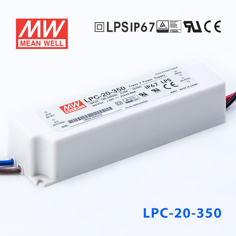 LPC-20-350 LPC-20-350 20W 350mA恒流输出明纬牌IP67防水塑壳LED电源
