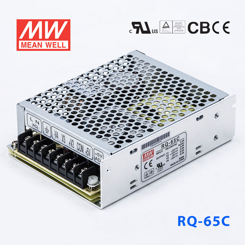 RQ-65C RQ-65C台湾明纬5V5A+15V2A-5V0.5A-15V0.5A四路开关电源65W四组
