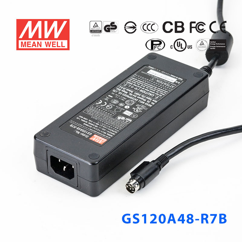 GS120A48-R7B GS120A48-R7B 120W 48V2.5A 输出绿色能源明纬电源适配器(三线插口)