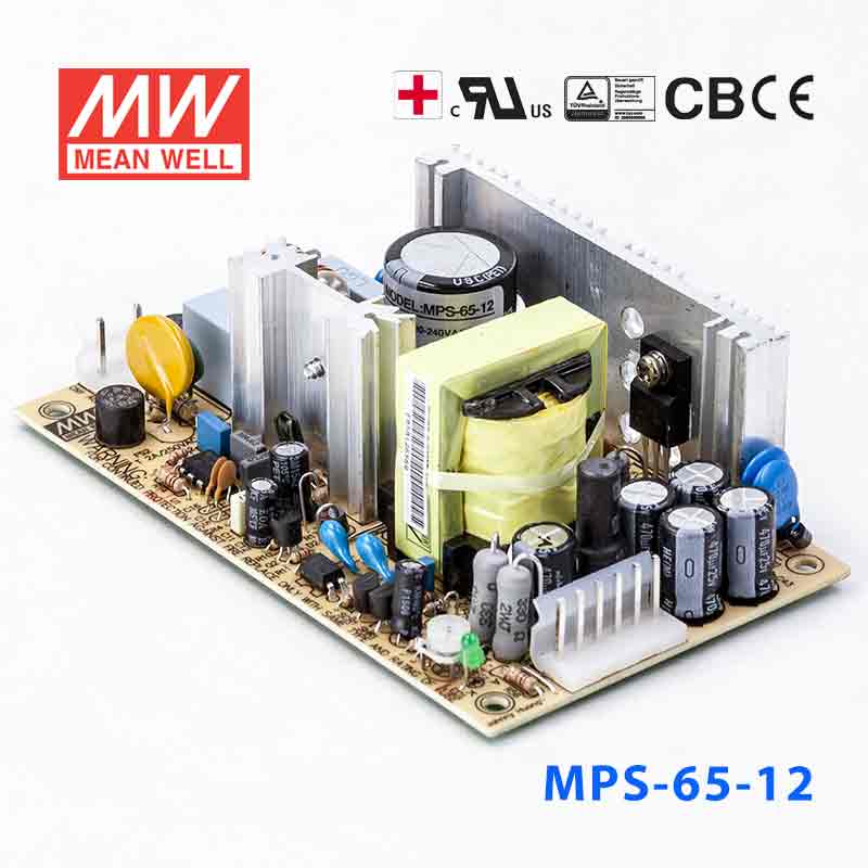 MPS-65-12 MPS-65-12 65W 12V5.2A 单路输出微漏电医用无外壳明纬开关电源