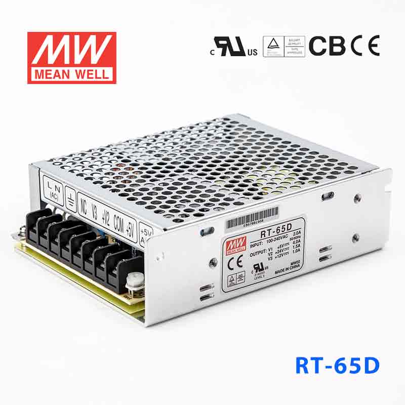 RT-65D RT-65D台湾明纬5V12V24V三路开关电源65W 5V4A+24V1.5A+12V1A