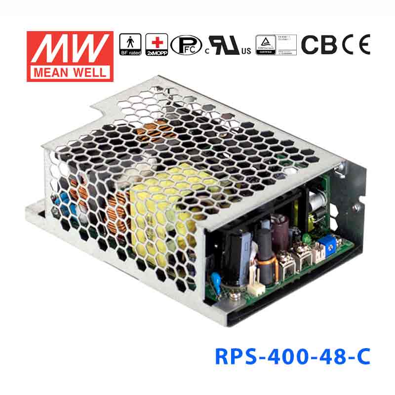 RPS-400-48-C RPS-400-48-C 400W 48V 8.4A 单路输出PFC微漏电流低空载损耗机壳型医用明纬开关电源