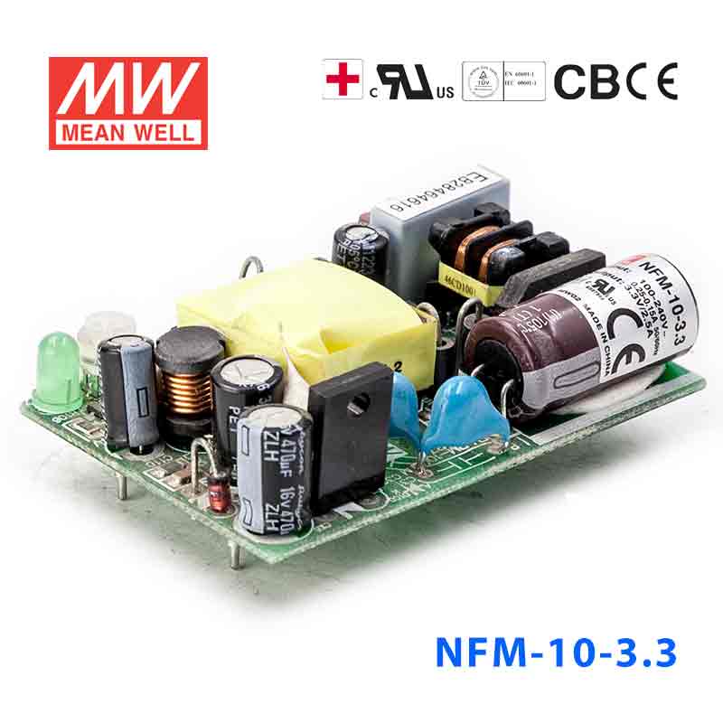 NFM-10-3.3 NFM-10-3.3 10W 3.3V 2.5A 微漏电PCB板单路输出板上插装型医用明纬开关电源