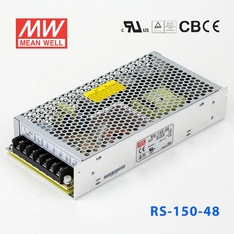 RS-150-48 RS-150-48 150W 48V3.3A 单路输出明纬电源(G3系列-高性能内置有外壳)