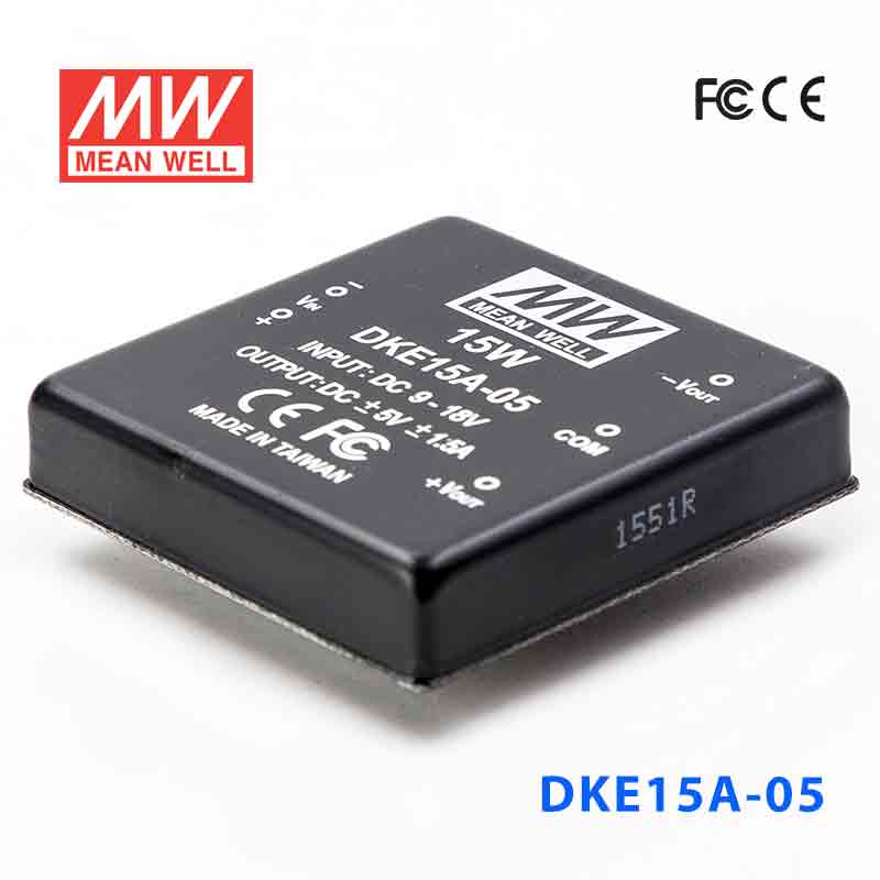 DKE15A-05 DKE15A-05 15W 9~18V 输入 ±5V 双路输出明纬DC-DC转换模块电源