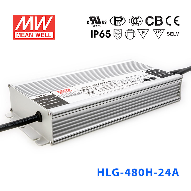 HLG-480H-54A HLG-480H-54A 480W 54V 8.9A 强耐环境恒压+恒流PFC高效铝壳IP65防水LED电源(恒压恒流值可面板设定)