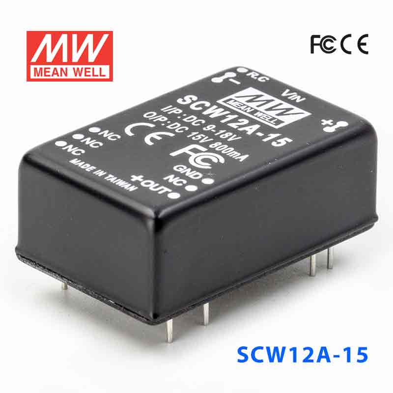 SCW12A-15 SCW12A-15 12W 9~18V 输入 15V 稳压单路输出明纬DC-DC转换模块电源
