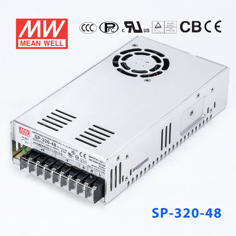 SP-320-48 SP-320-48 320W 48V6.7A 单路输出带PFC功能CCC认证明纬开关电源