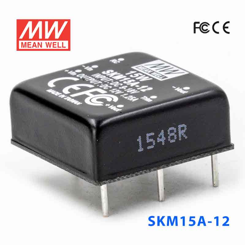 SKM15A-12 SKM15A-12 15W 9~18V 输入 12V 1.25A 单路稳压输出明纬DC-DC转换模块电源