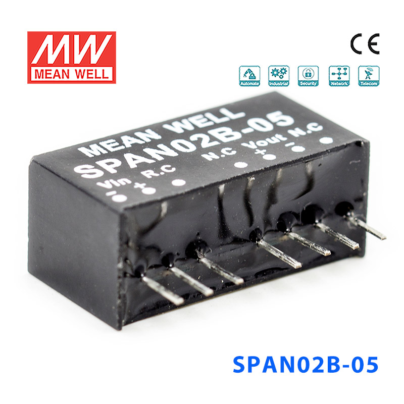 SPAN02B-03 SPAN02B-03 2W 18~36V 转 3.3V 0.5A非稳压单路输出DC-DC模块电源
