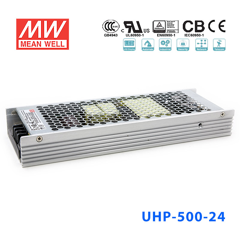 UHP-500R-48 UHP-500R-48 500W 48V 10.45A 明纬PFC高性能超薄电源(冗余功能)