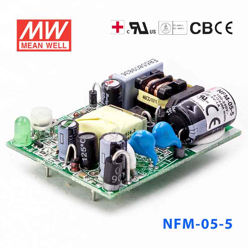 NFM-05-5 NFM-05-5 5W 5V 1A 微漏电PCB板单路输出板上插装型医用明纬开关电源