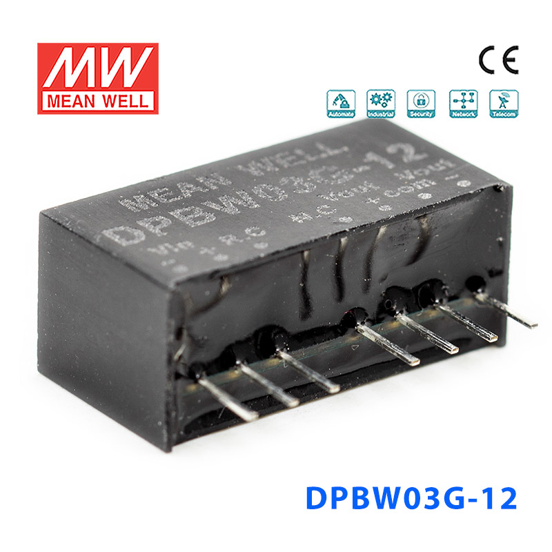 DPBW03G-12 DPBW03G-12 3W 18~75V 转 ±12V 0.25A 稳压双路输出DC-DC模块电源