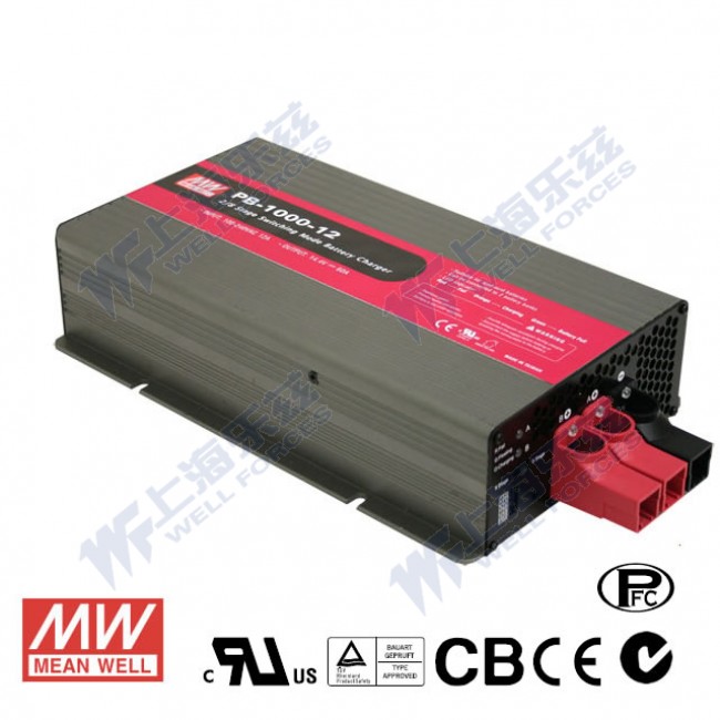 PB-1000-48 PB-1000-48 1000W 57.6V 17.4A 带PFC明纬2/3/8段式智能铅酸电池充电器