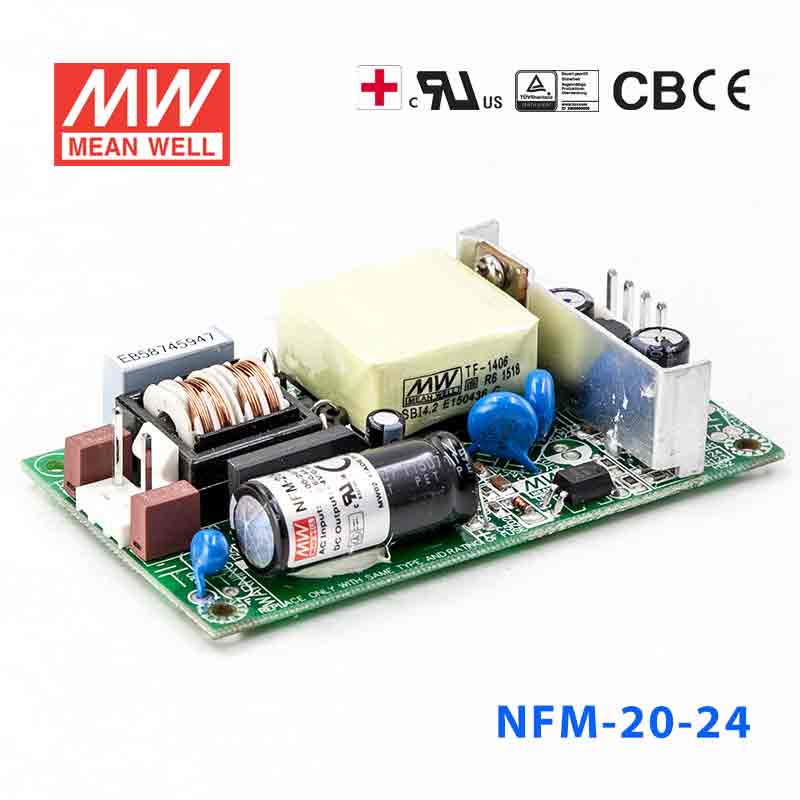 NFM-20-24 NFM-20-24 20W 24V 0.92A 微漏电PCB板单路输出板上插装型医用明纬开关电源