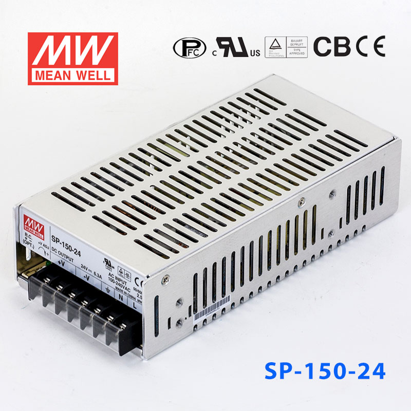SP-150-24 SP-150-24 150W 24V6.3A 单路输出带PFC功能明纬开关电源