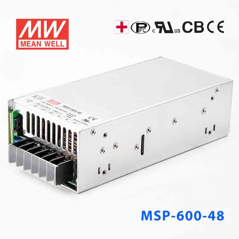 MSP-600-48 MSP-600-48 600W 48V 13A 单路输出带功率因素校正高可靠医疗型明纬开关电源