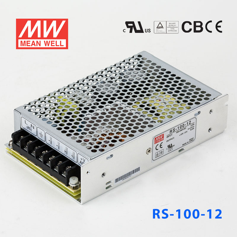 RS-100-12 RS-100-12 100W 12V8.5A 单路输出明纬电源(G3系列-高性能内置有外壳)