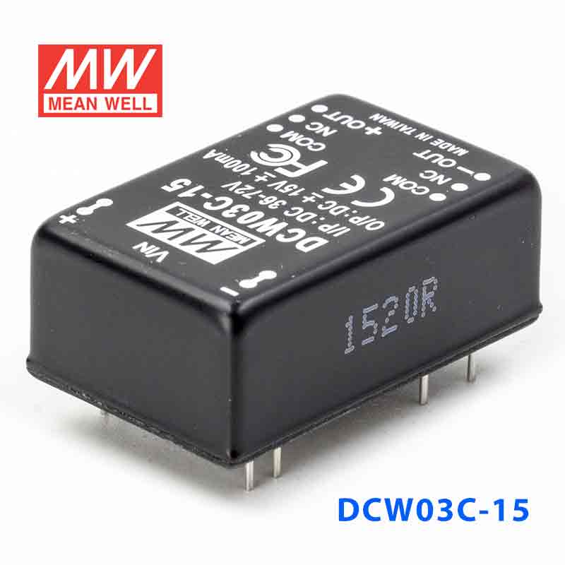 DCW03C-15 DCW03C-15 3W 36~72V 输入 ±15V 稳压双路输出明纬DC-DC转换模块电源