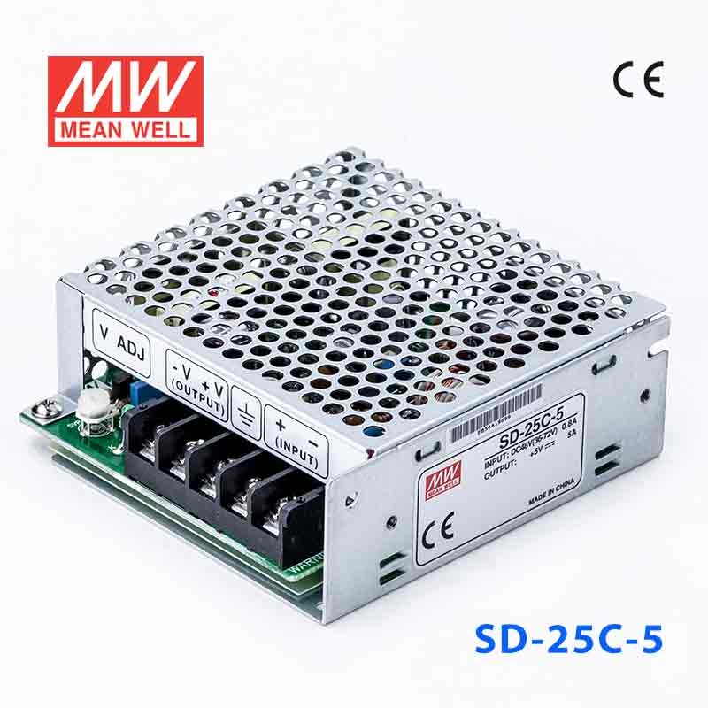 SD-25C-5 SD-25C-5 25W 36~72V 输入 5V 5A 输出有外壳明纬DC-DC转换电源