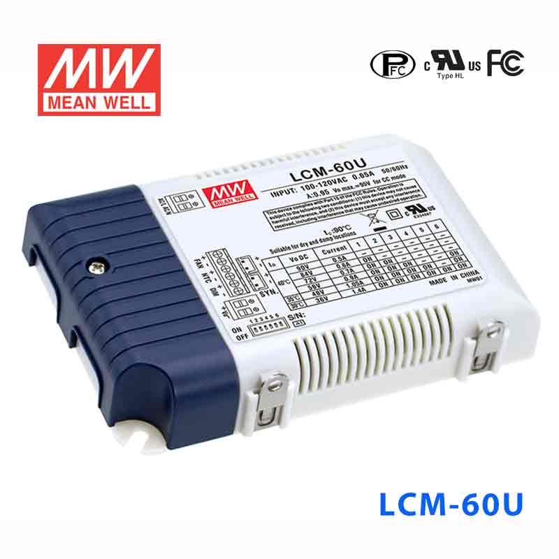 LCM-60U LCM-60U 60W 电压/PWM调光多档输出恒流电源