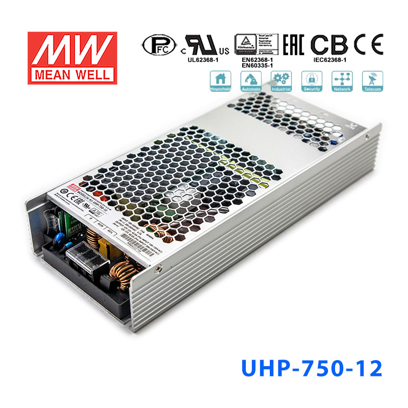 UHP-750-12 UHP-750-12 720W 12V 60A 明纬PFC高性能超薄电源