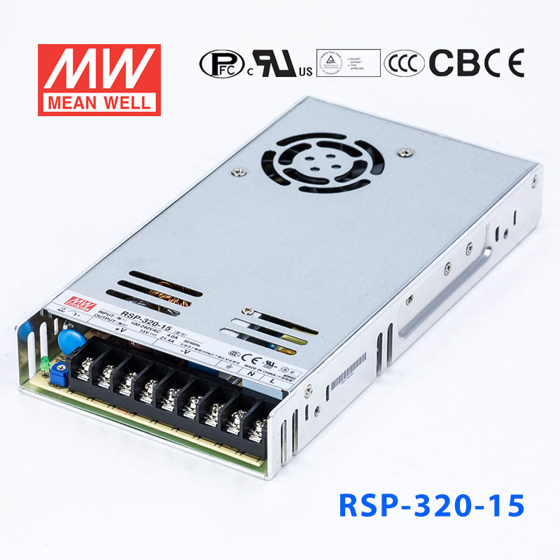 RSP-320-15 RSP-320-15 320W 15V21.4A 单路输出带功率因素校正超薄型明纬开关电源