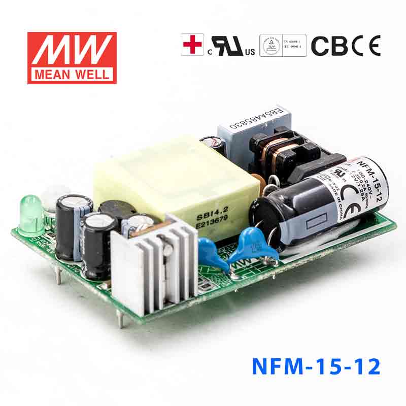 NFM-15-12 NFM-15-12 15W 12V 1.25A 微漏电PCB板单路输出板上插装型医用明纬开关电源