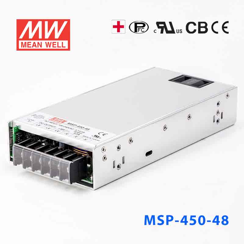 MSP-450-48 MSP-450-48 450W 48V 9.5A 单路输出带功率因素校正高可靠医疗型明纬开关电源