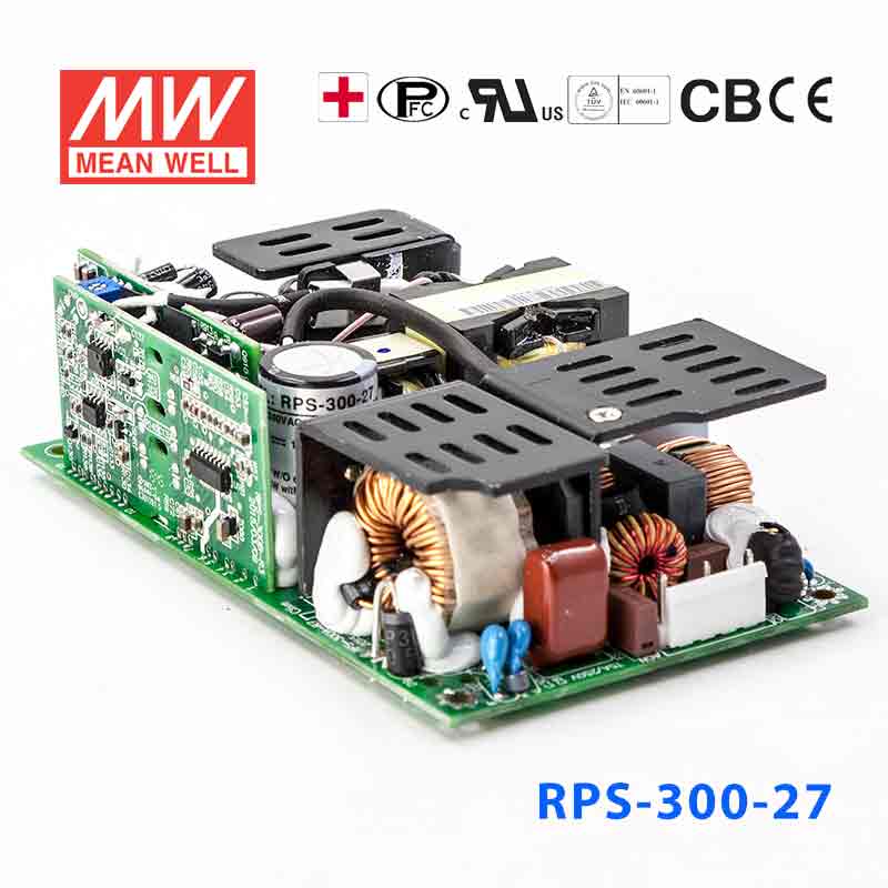 RPS-300-27 RPS-300-27 300W 27V 11.12A 单路输出PFC微漏电流低空载损耗无外壳医用明纬开关电源