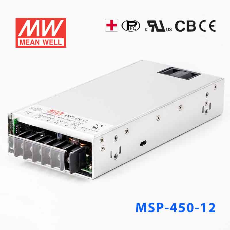 MSP-450-12 MSP-450-12 450W 12V 37.5A 单路输出带功率因素校正高可靠医疗型明纬开关电源
