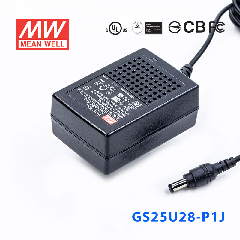 GS25U28-P1J GS25U28-P1J 25W 28V0.89A 输出绿色能源明纬墙插电源适配器(美式插头)